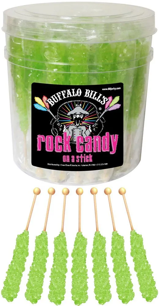 Espeez Rock Candy Sticks  Light Green Watermelon Jar 0.8oz - 36ct