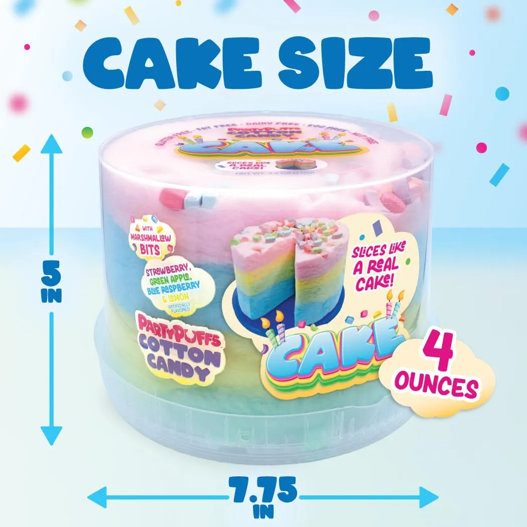 Party Puffs Cotton Candy Cake Tub 4oz - 6ct