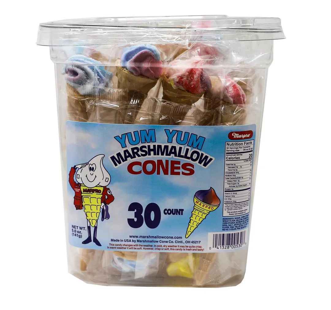 Yum Yum Marshmallow Cones Tub 5oz- 30ct
