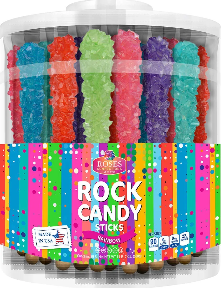 Roses Brands Assorted Rock Candy Stick 120ct
