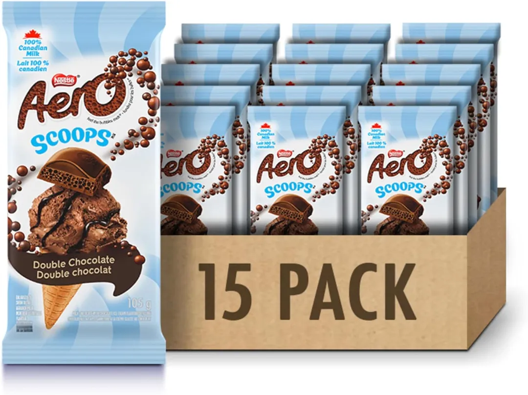 Nestle Aero Scoops Double Chocolate Bar 105g - 15ct