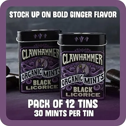 Big Sky Clawhammer Organic Mints Black Licorice 1.07oz - 144ct