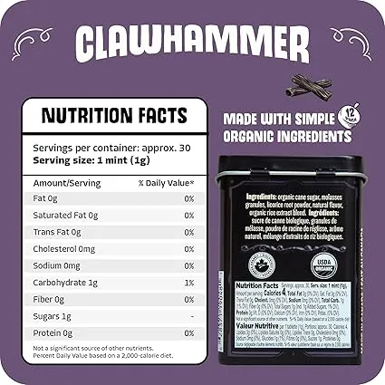 Big Sky Clawhammer Organic Mints Black Licorice 1.07oz - 144ct