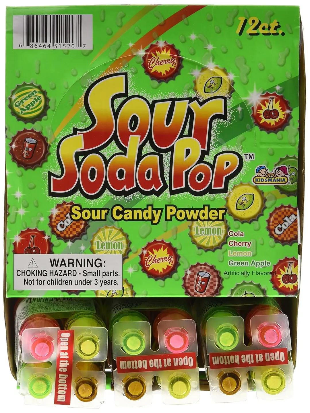 Kidsmania Sour Soda Pop Bottles Powder 1.27oz - 12ct