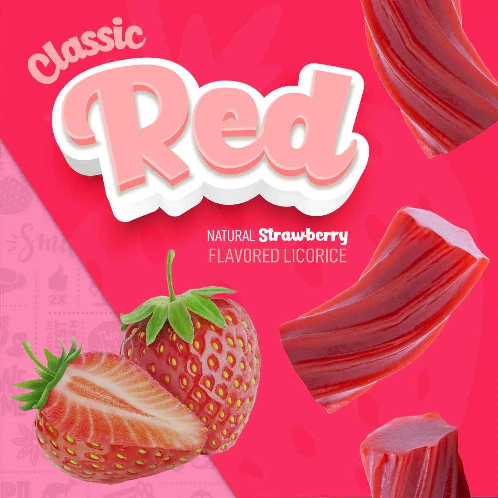 Wiley Wallaby Soft & Chewy Strawberry Licorice 10oz -  10ct