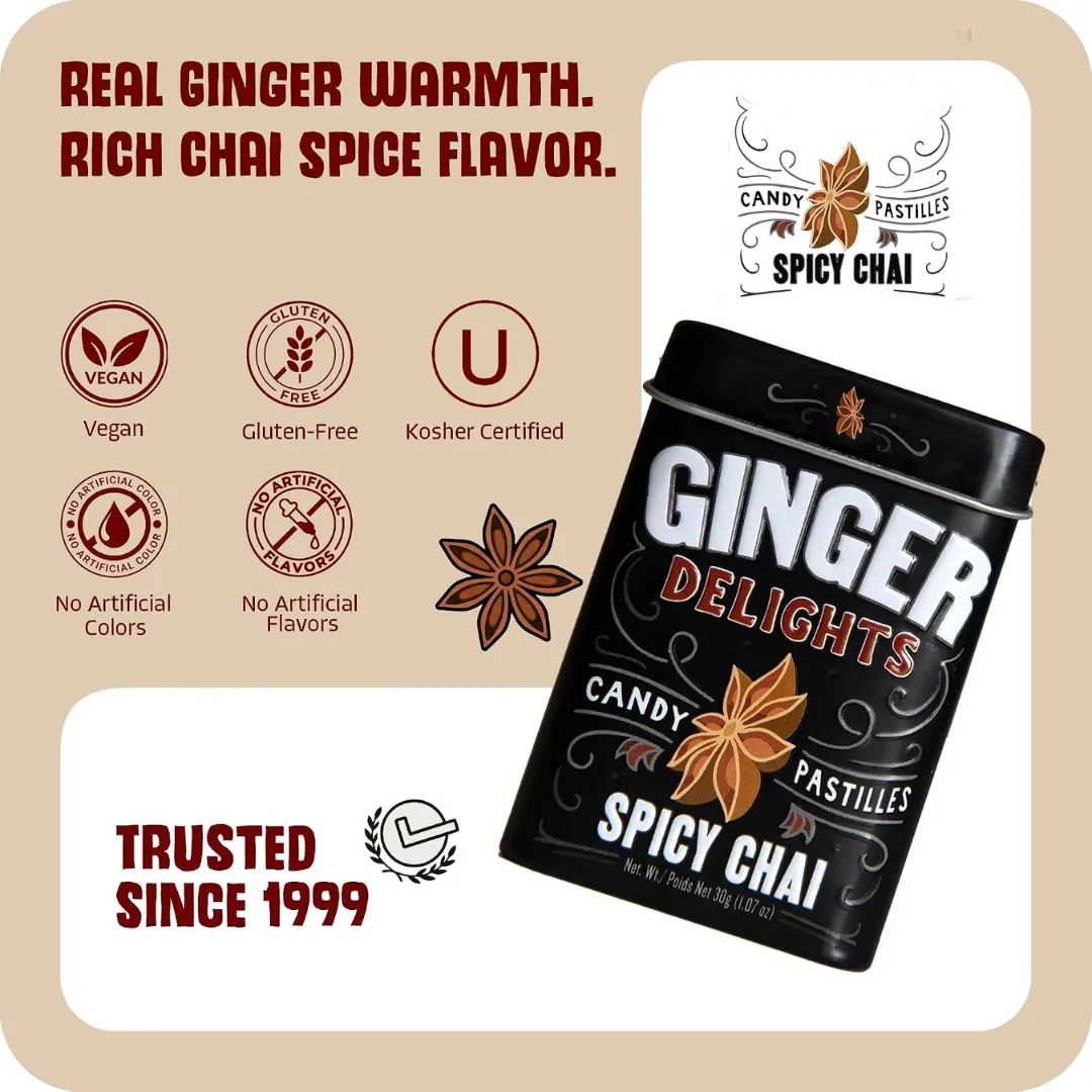 Big Sky Ginger Delights Spice Chai Candy Pastilles 1.07oz - 144ct
