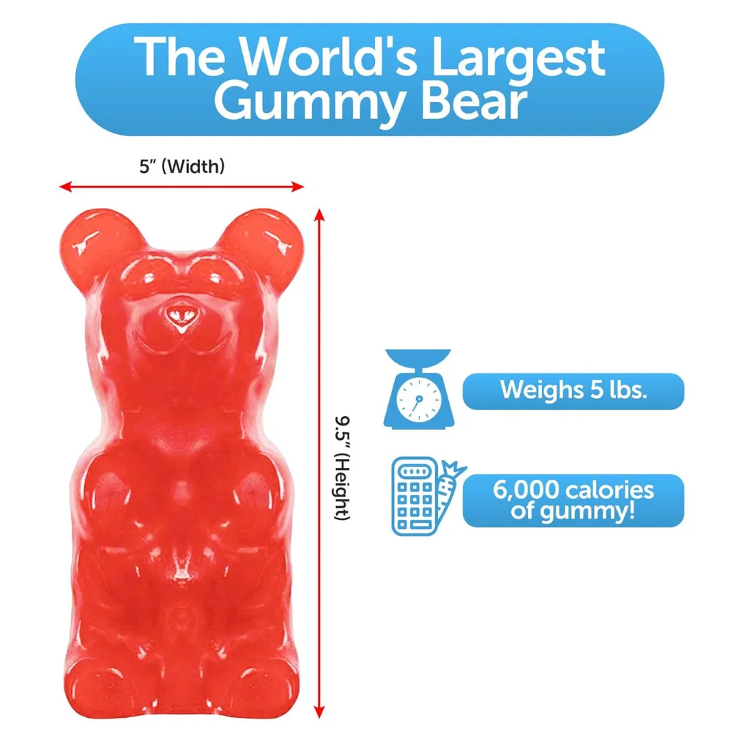 Largest Gummy Bear Cherry Red 5lb - 1ct