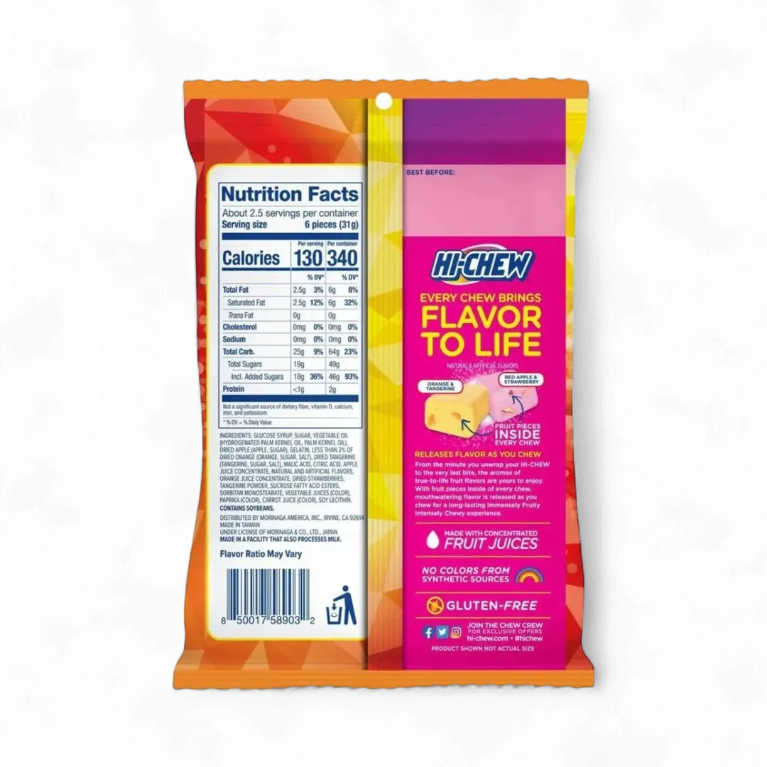 Hi Chew Plus Fruit Peg Bag 2.82oz - 6ct