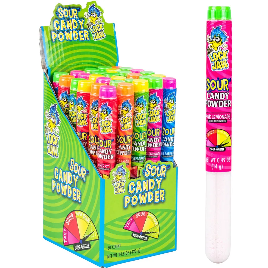 Koko's Xtreme Lock Jaw Sour Candy Powder Tubes 0.49oz - 30ct