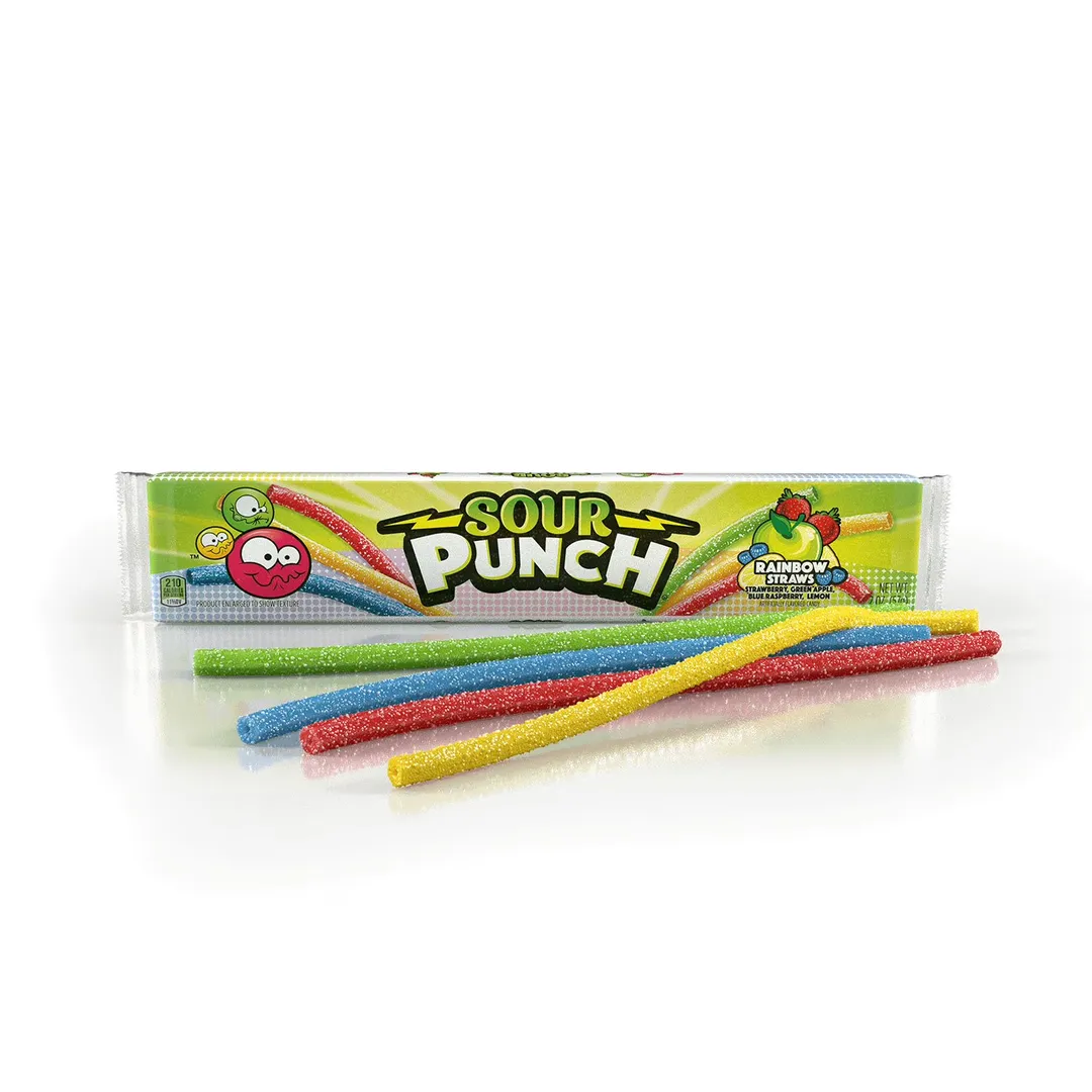 Sour Punch Rainbow Straws 2oz - 24ct