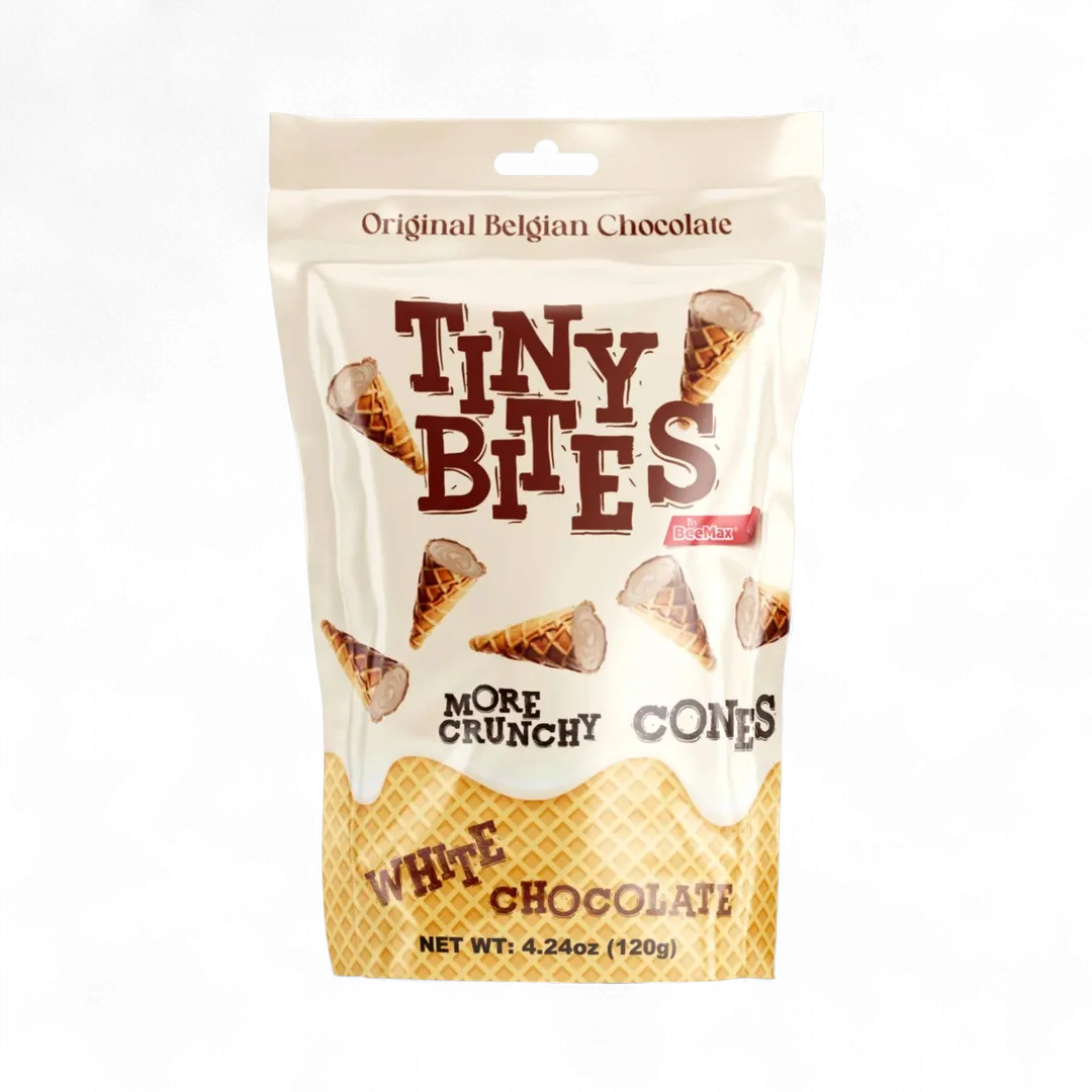 Beemax Tiny Bites White Chocolate Waffle Cones 4.24oz - 12ct
