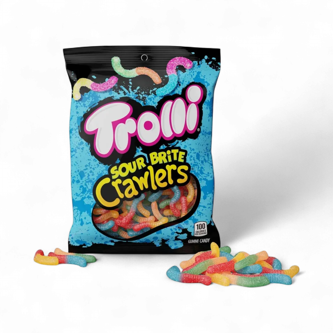 Trolli Gummy Sour Brite Crawler Peg Bag 5oz - 12ct