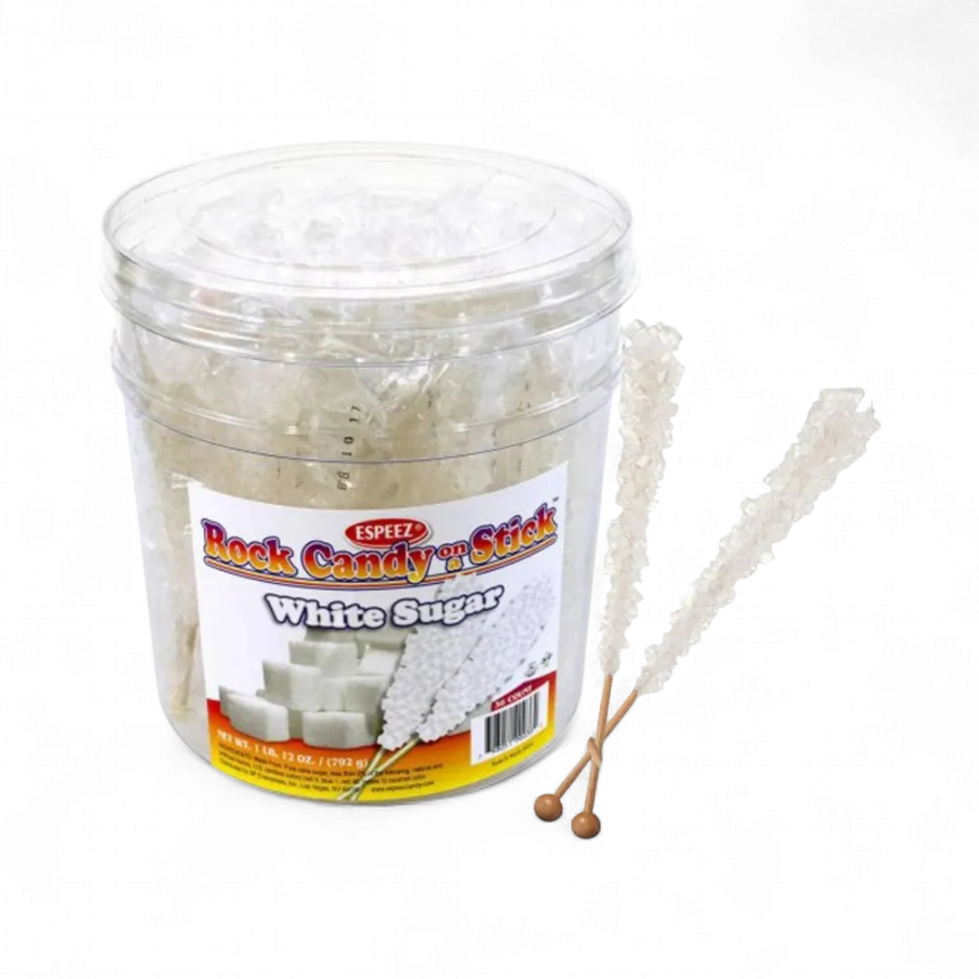 White Rock Candy Sticks Wrapped 0.8oz - 36ct