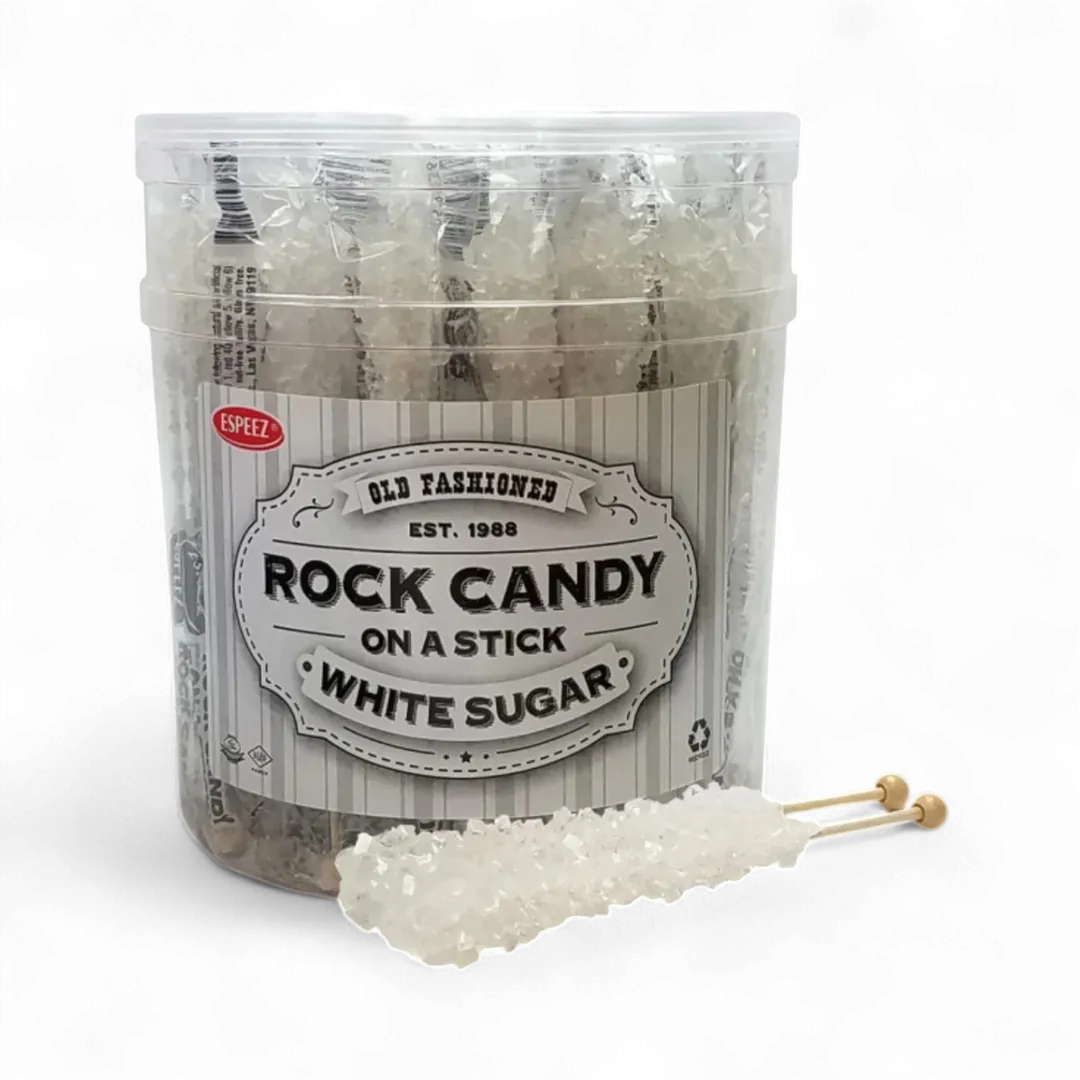 White Rock Candy Sticks Wrapped 0.8oz - 36ct