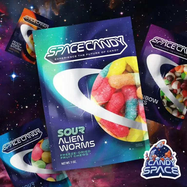 Space Candy Freeze Dried Sour Alien Worms 1.27oz - 12ct