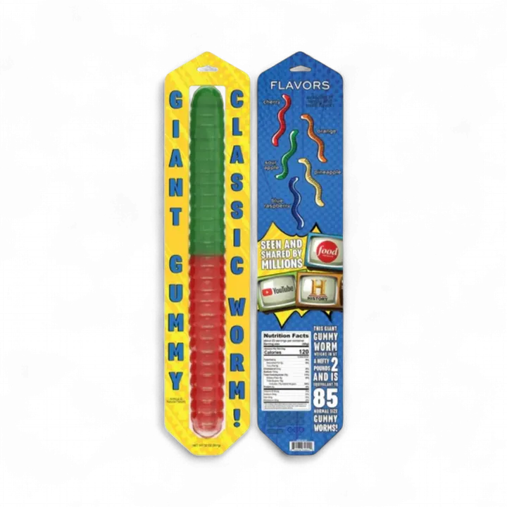 Giant Gummy Worm Peg Blister 2lb - 10/cs