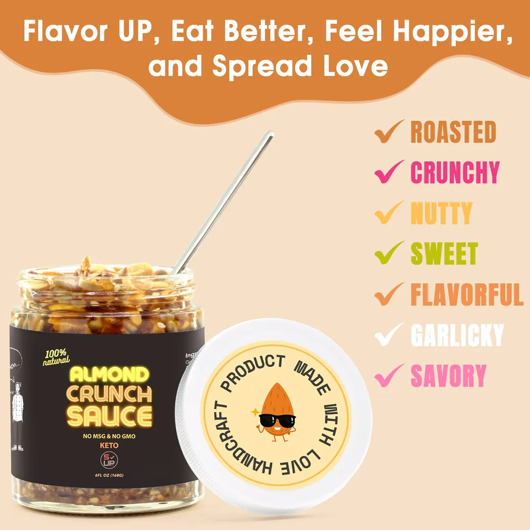 100% All-Natural Almond Nut Crunch Food Sauce - Sauce Shop