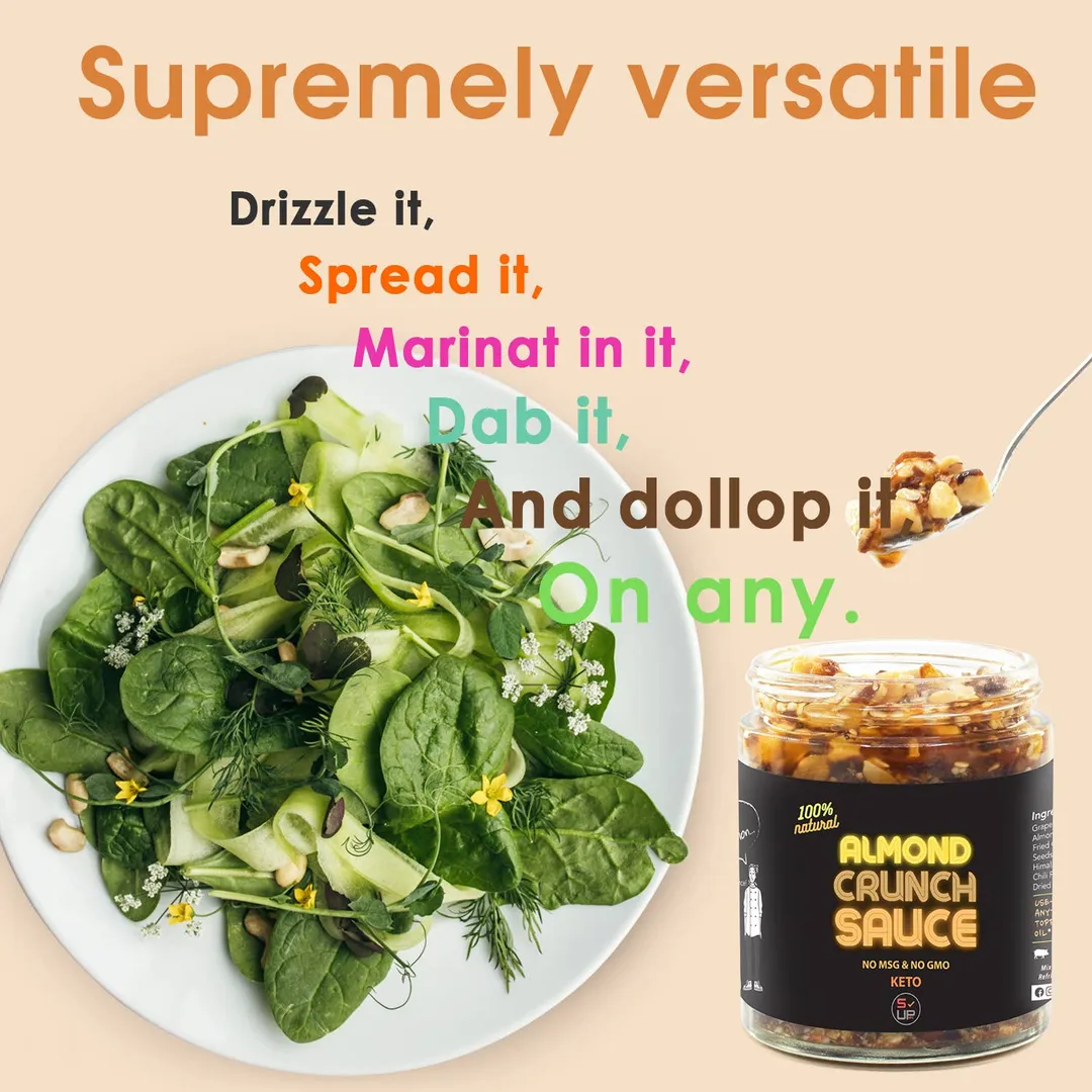 100% All-Natural Almond Nut Crunch Food Sauce - Sauce Shop