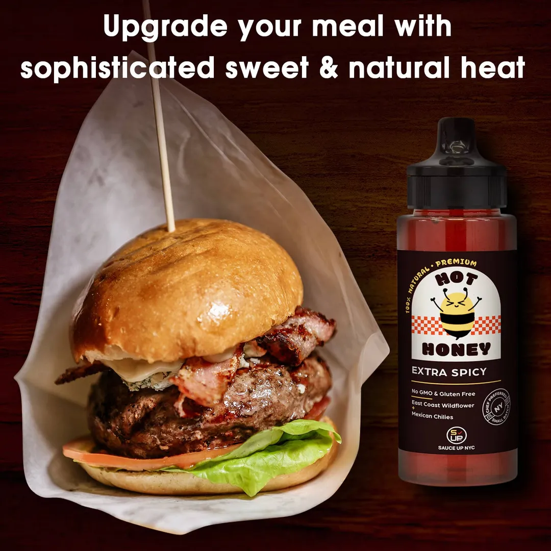 100% All-Natural Extra Spicy Gourmet Hot Honey Food