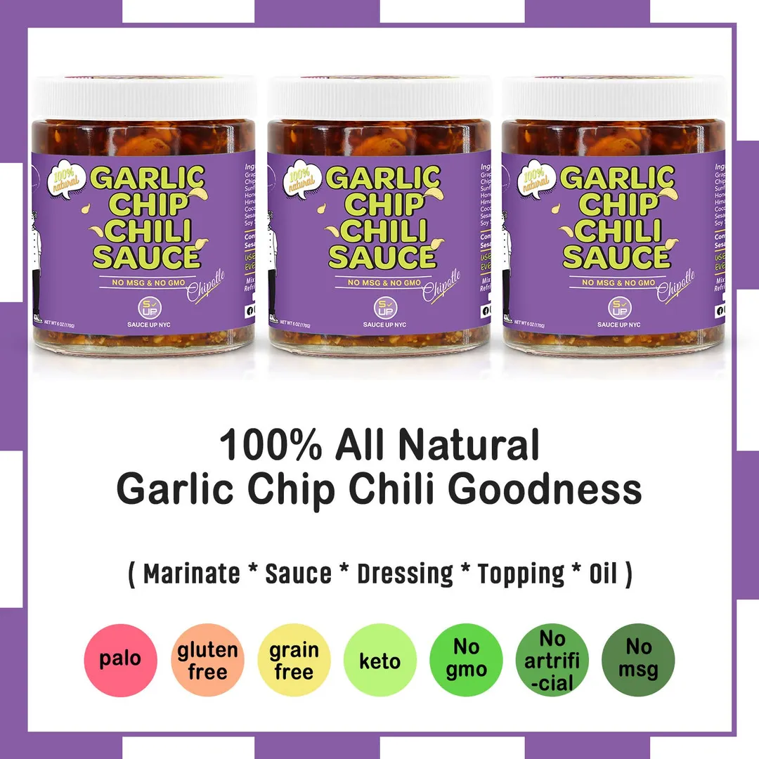 100% All-Natural Garlic Chip Chili Sauce - Topping! Chipotle
