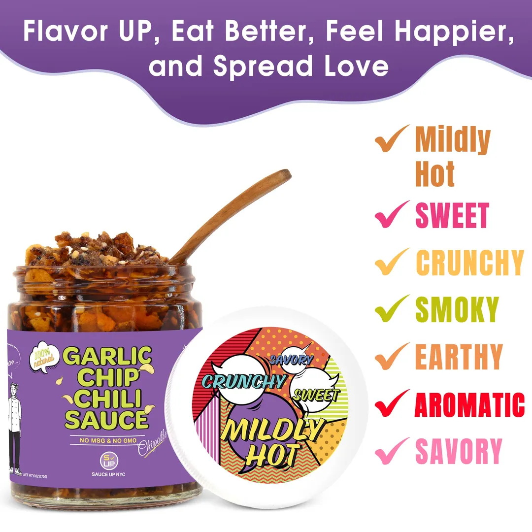 100% All-Natural Garlic Chip Chili Sauce - Topping! Chipotle