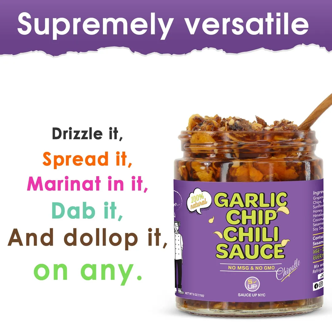 100% All-Natural Garlic Chip Chili Sauce - Topping! Chipotle