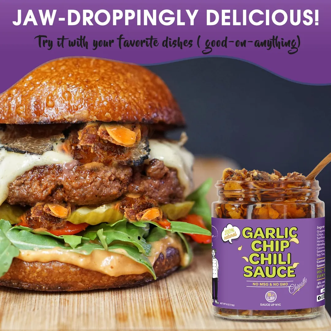 100% All-Natural Garlic Chip Chili Sauce - Topping! Chipotle