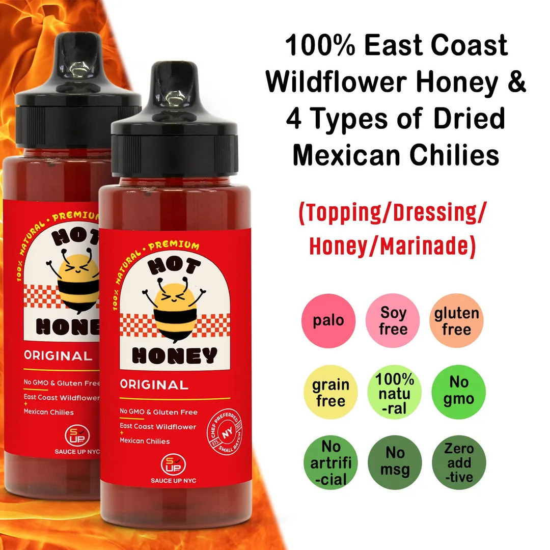 100% All-Natural Hot Honey - Original Honey Bee Delight Food