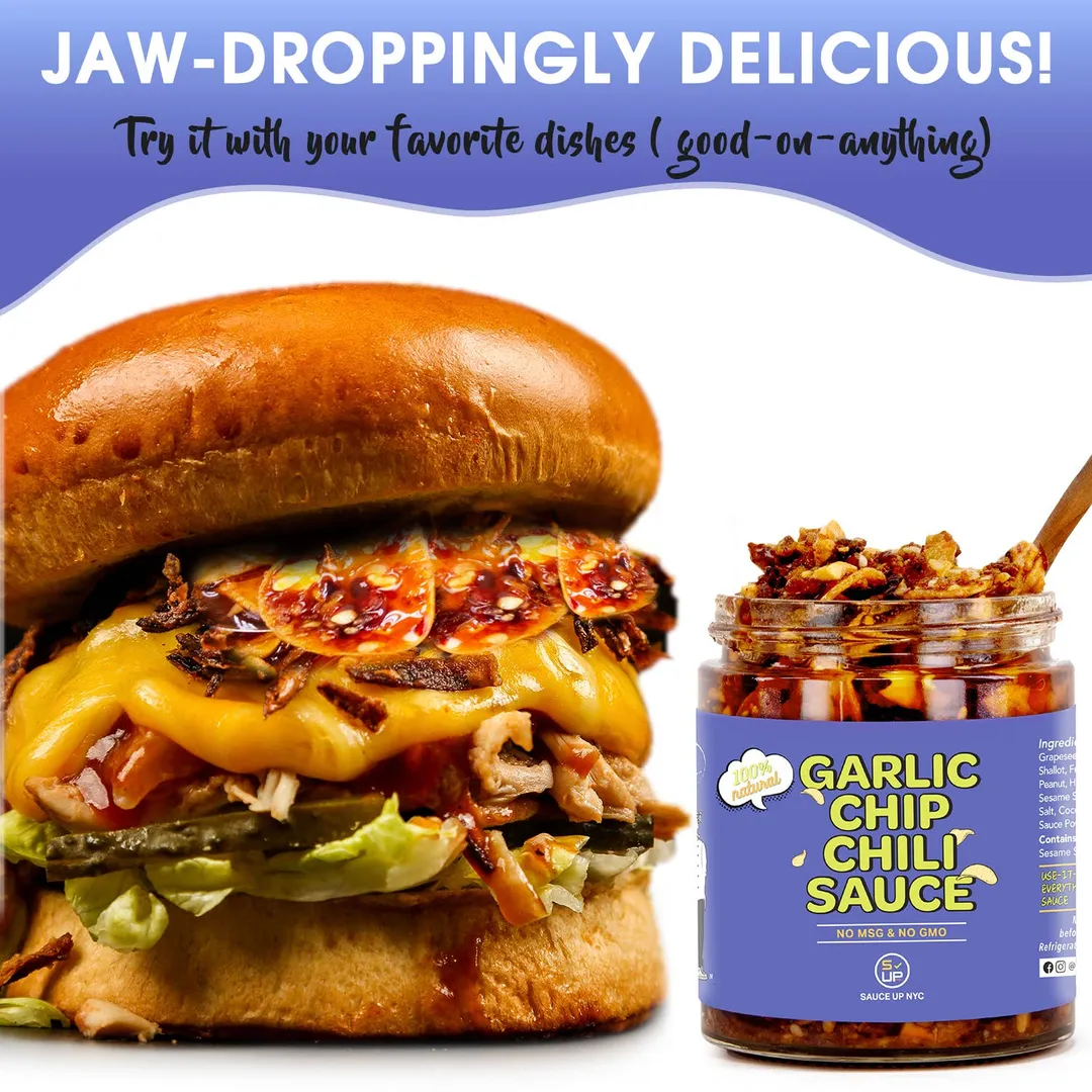 100% All-Natural Original Garlic Chip Chili Sauce - Topping!