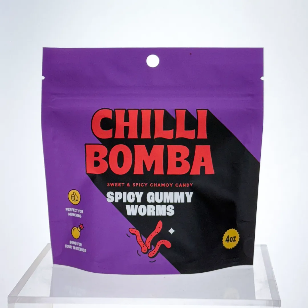 Chilli Bomba Spicy Gummy Worms Chili Chamoy Candy - 12ct/4oz