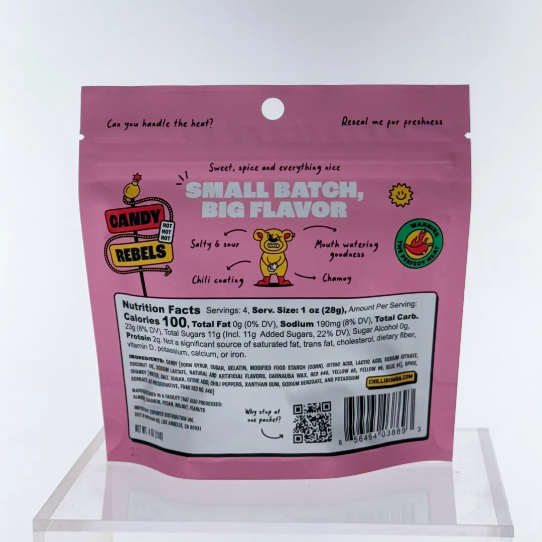 Chilli Bomba Spicy Gummy Bears Chili Chamoy Candy - 12ct/4oz