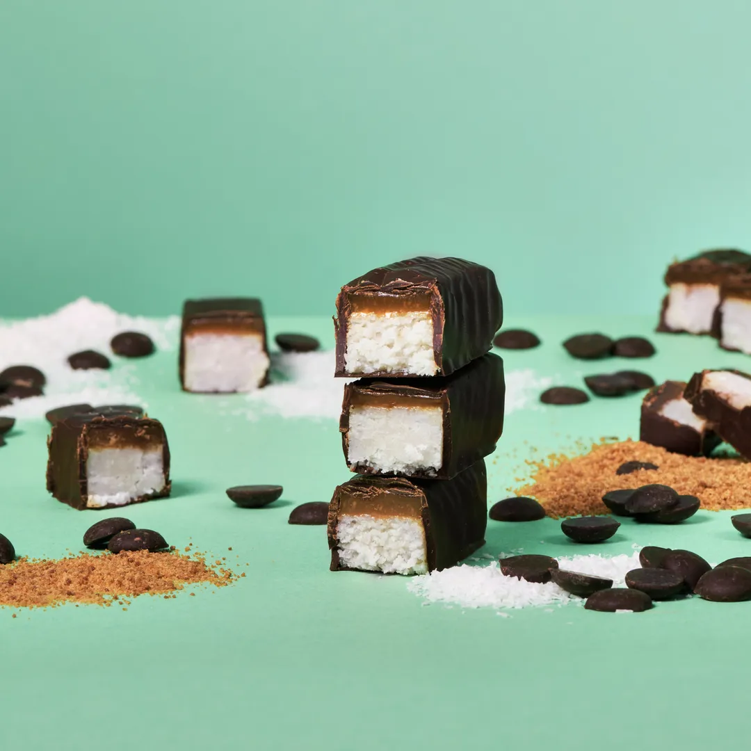 Dark Chocolate Coconut & Salted Caramel Bars