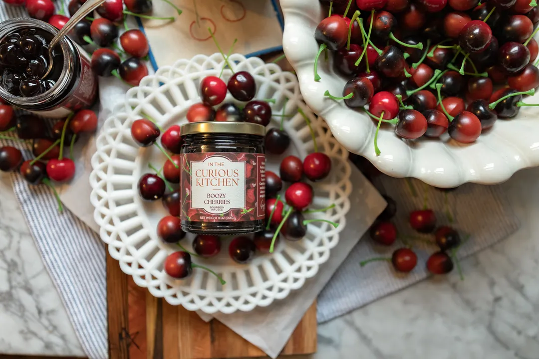 Bourbon Infused Cocktail Cherries | Boozy Cherries 9 oz
