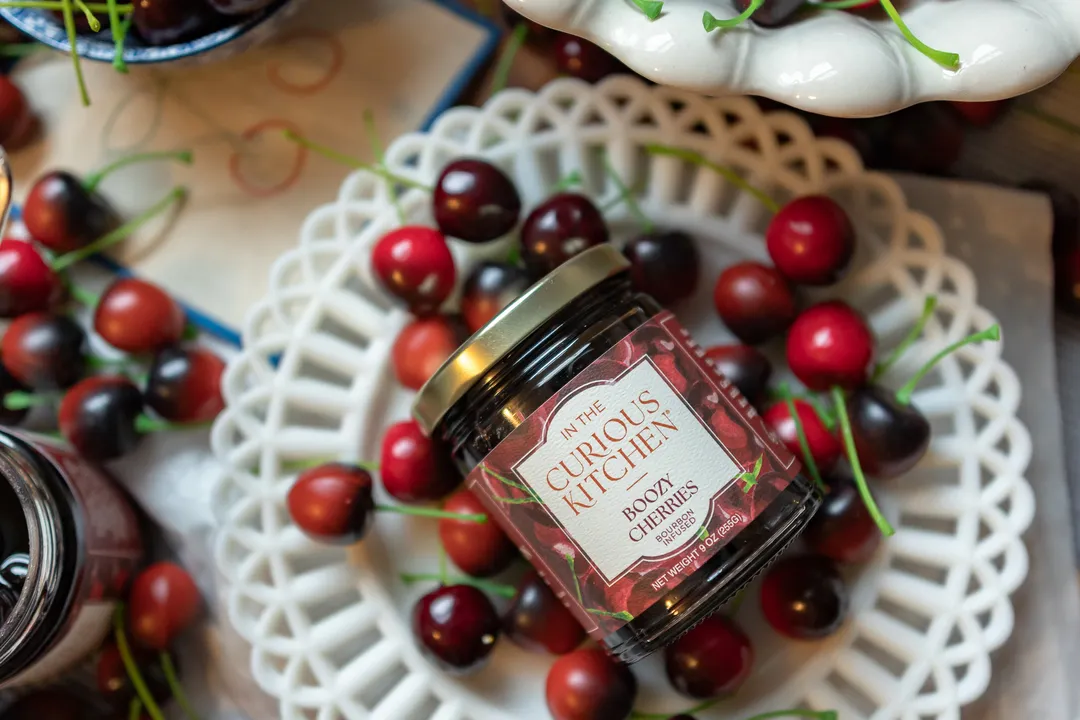 Bourbon Infused Cocktail Cherries | Boozy Cherries 9 oz