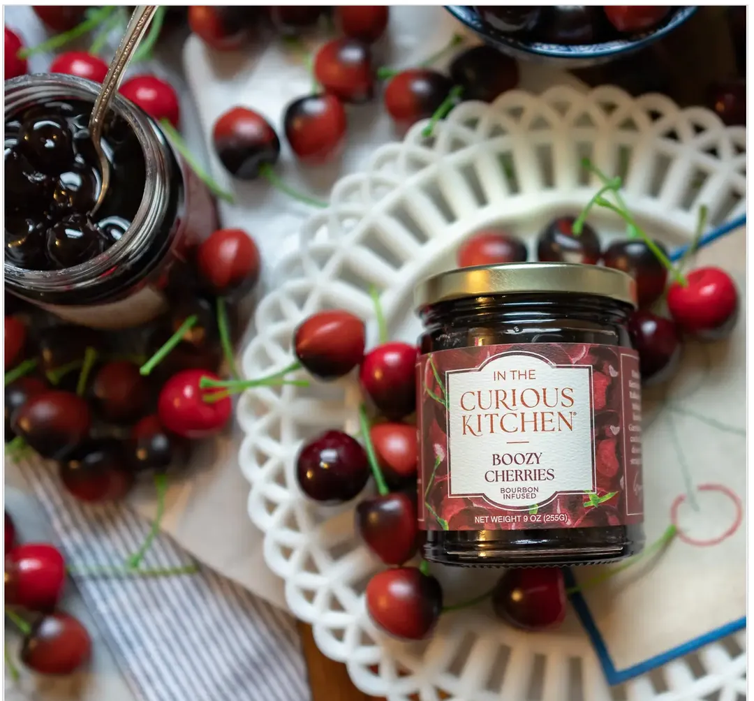 Bourbon Infused Cocktail Cherries | Boozy Cherries 9 oz