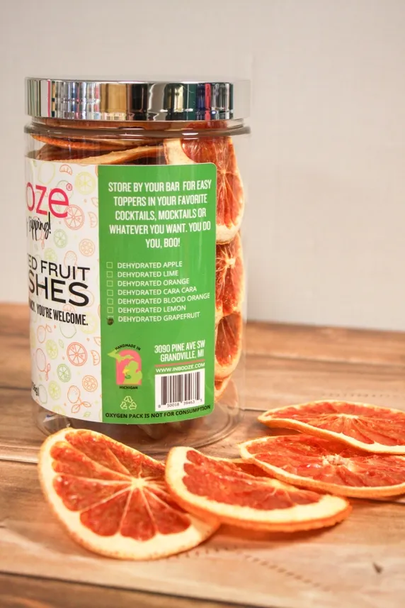 Dehydrated Grapefruit Cocktail Garnish - Bar Cart Jar