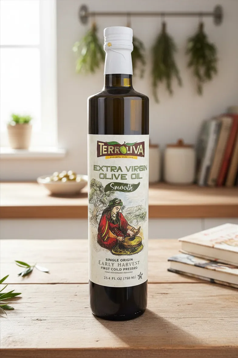 Terroliva Smooth Extra Virgin Olive Oil Single Source From Tunisia 25.4 OZ (750 ML) Case of 6 units