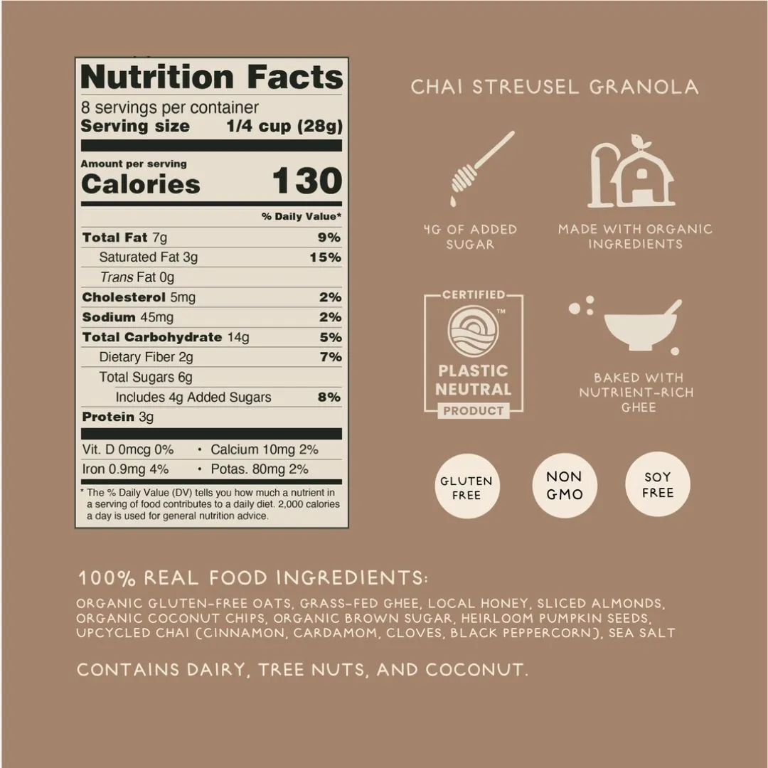 Chai Streusel Granola - Dona Collab - Gluten-Free & Organic