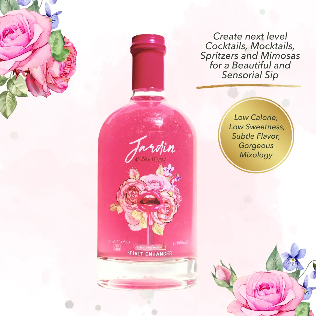 Jardin Premium Rose Mixer For Cocktails and Mocktails (750 ml)