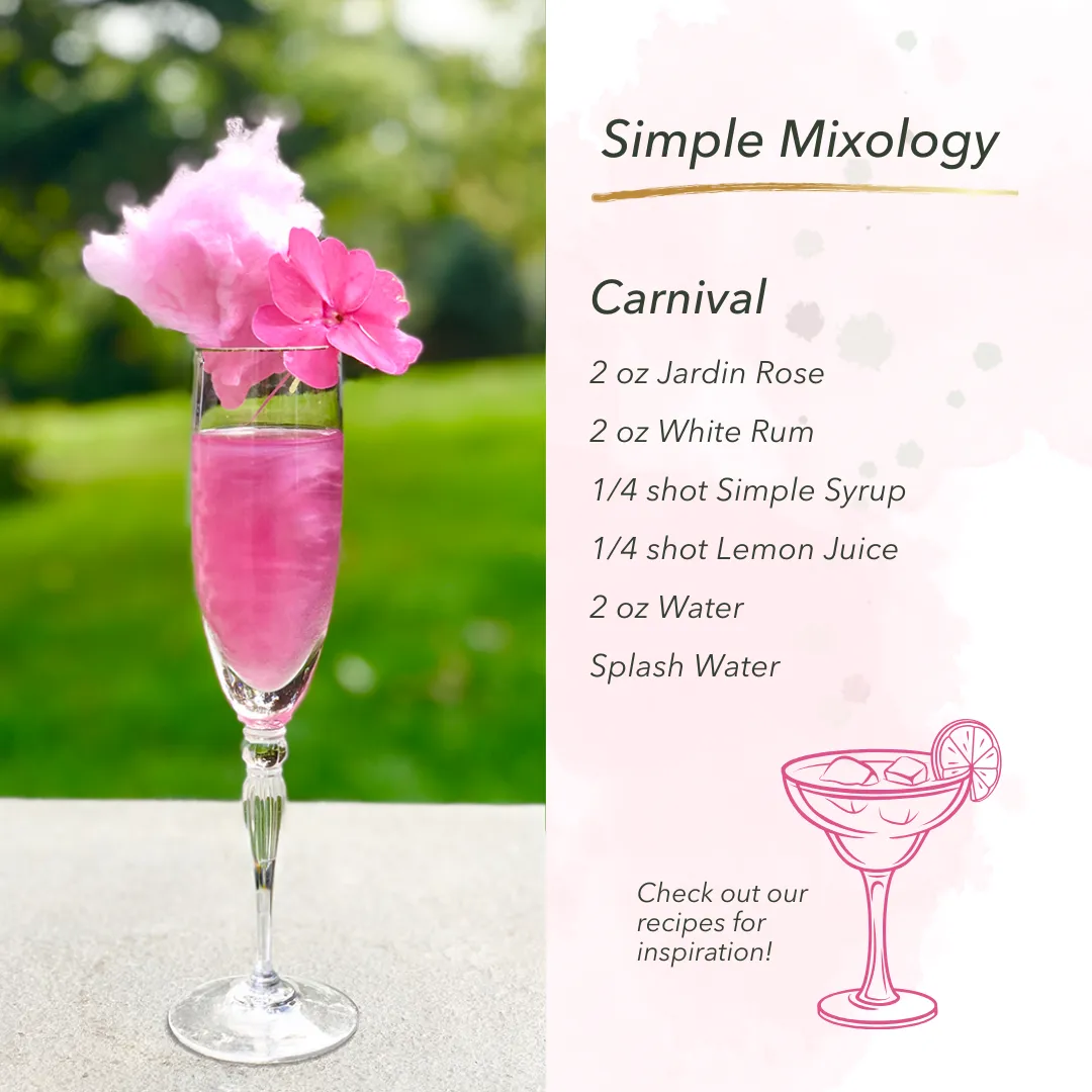 Jardin Premium Rose Mixer For Cocktails and Mocktails (750 ml)