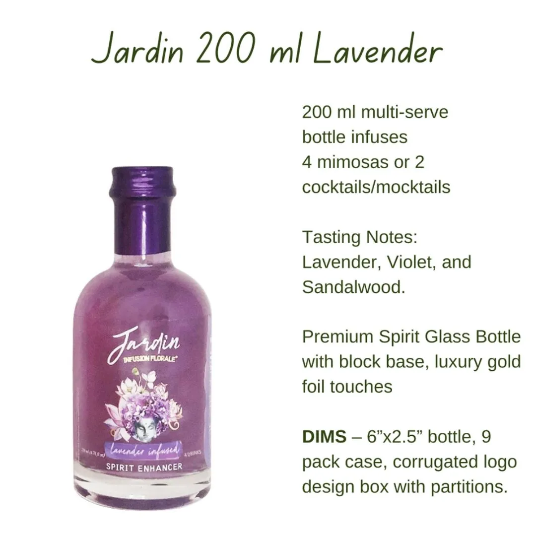 Jardin Premium Lavender Mixer For Cocktails and Mocktails (200 ml)
