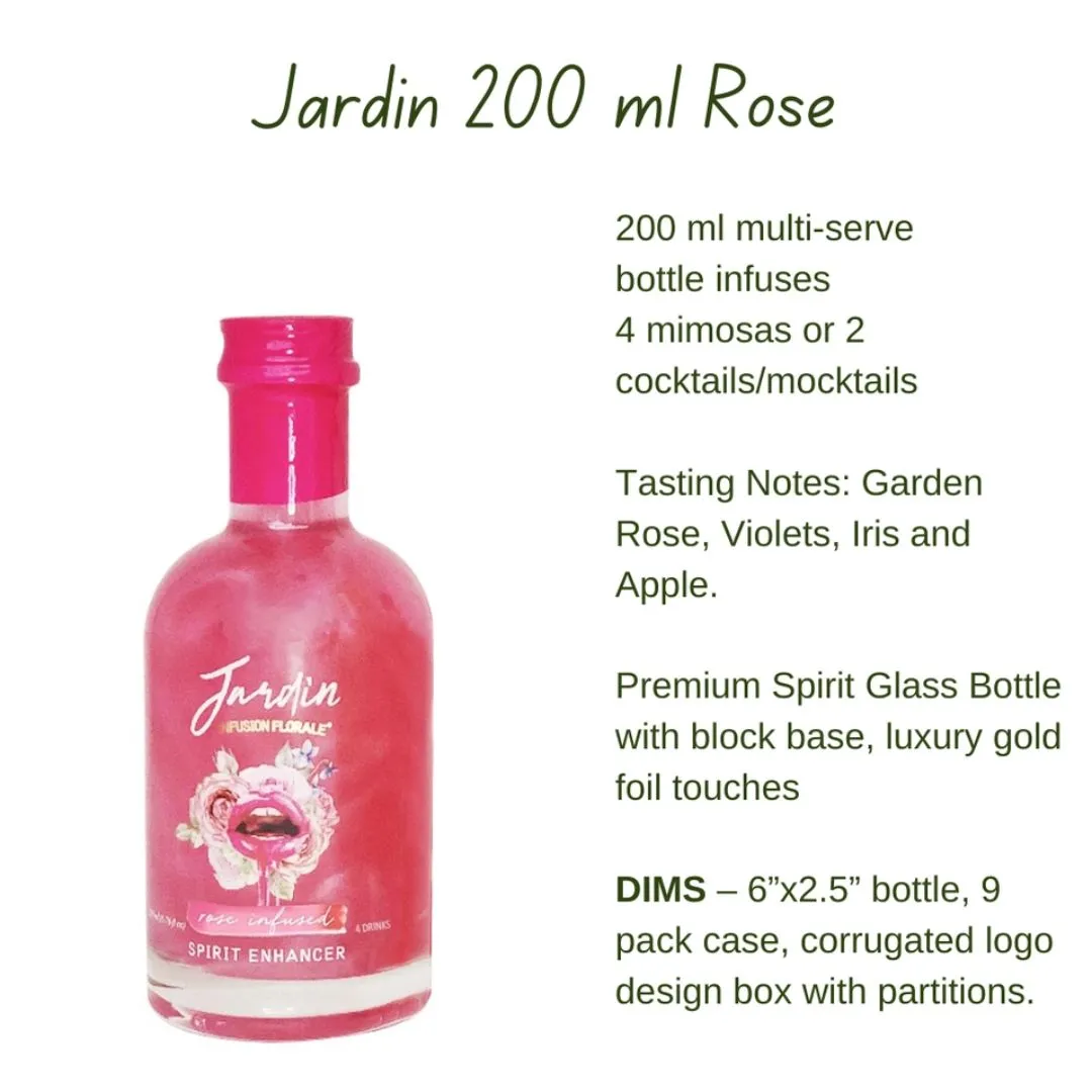 Jardin Premium Rose Mixer For Cocktails and Mocktails (200 ml)