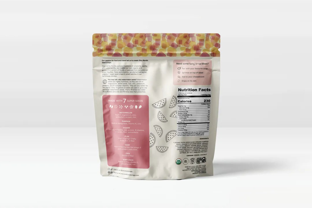 Jöey Nordic Seed Crisps - Saffron & Pink Salt