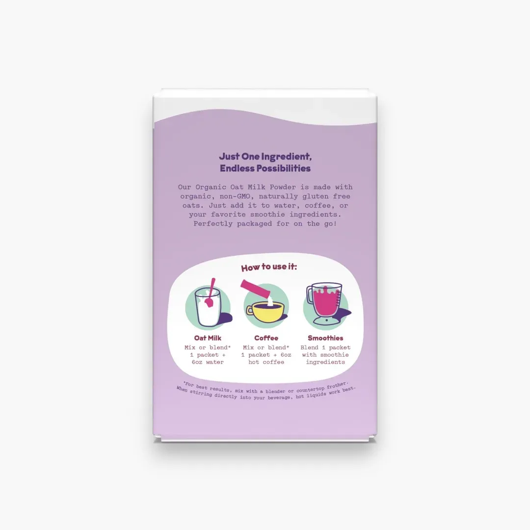 Instant Organic Oat Milk - Stick Pack 8 Ct - Travel Size