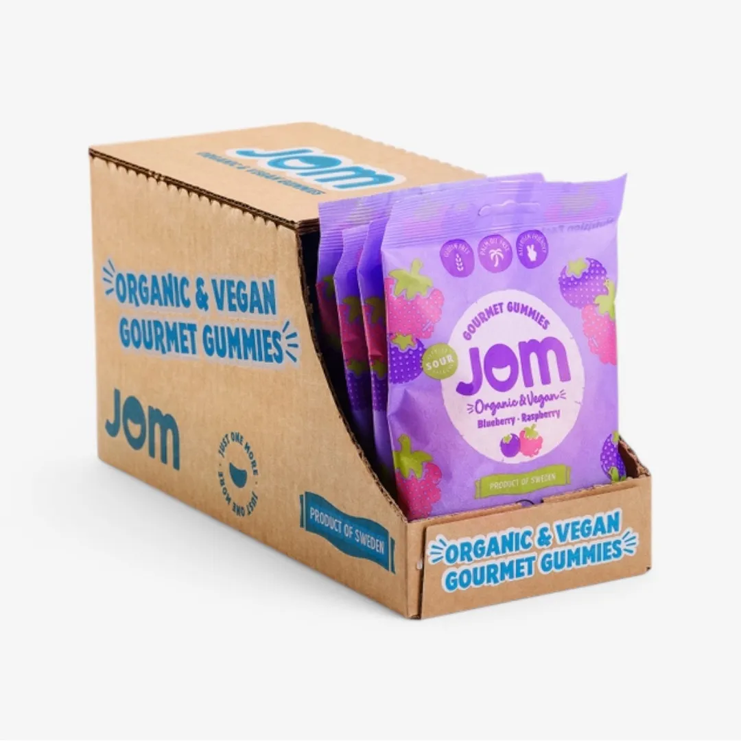 Swedish Organic and Vegan Sour Blueberry & Raspberry Gummies