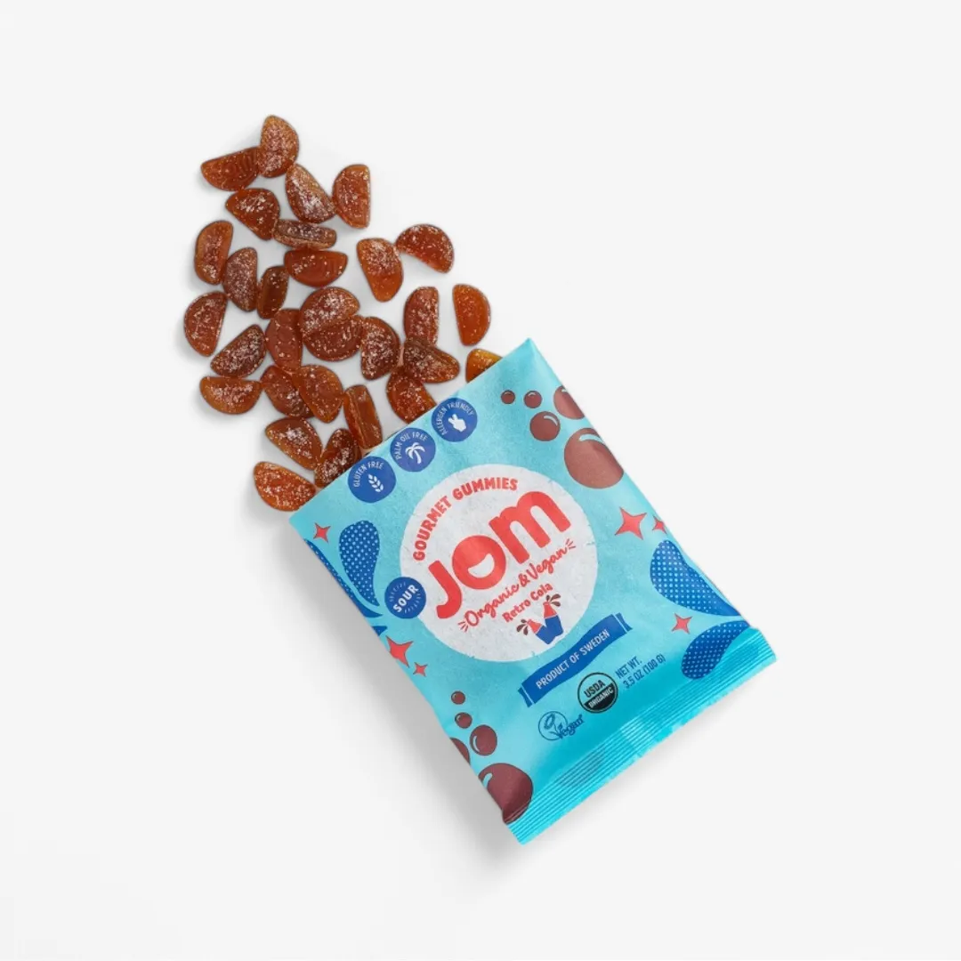 Swedish Organic and Vegan Sour Retro Cola Gummies