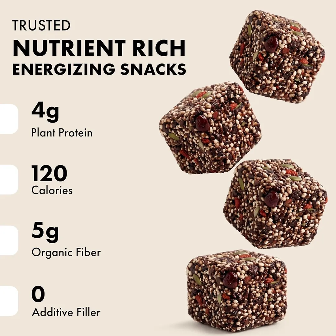 Joulebody Cacao Goji Good Mood Bites | Organic Plant-Based Energy Bites | No Refined Sugar