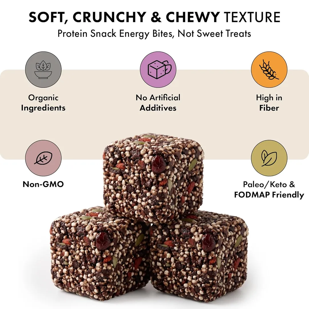 Joulebody Cacao Goji Good Mood Bites | Organic Plant-Based Energy Bites | No Refined Sugar