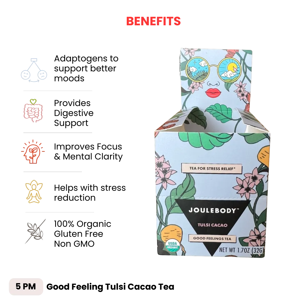 Joulebody Good Feeling Tulsi Tea | Organic Caffeine-Free Evening Wind-Down Tea