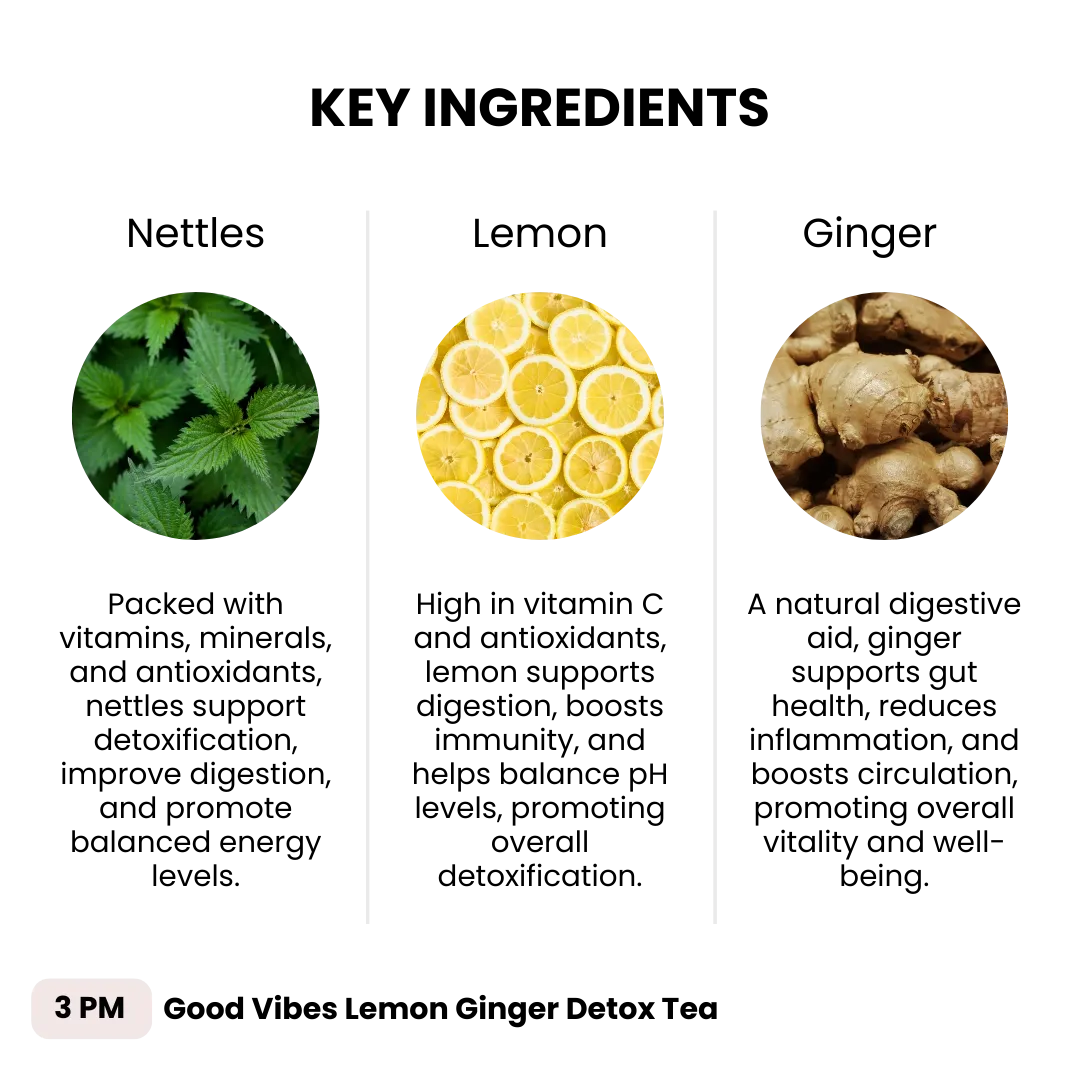 Joulebody Good Vibes Lemon Ginger Tea | Organic Caffeine-Free Herbal Tea